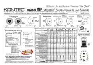 Kontec Preisliste Marderabwehr im Auto